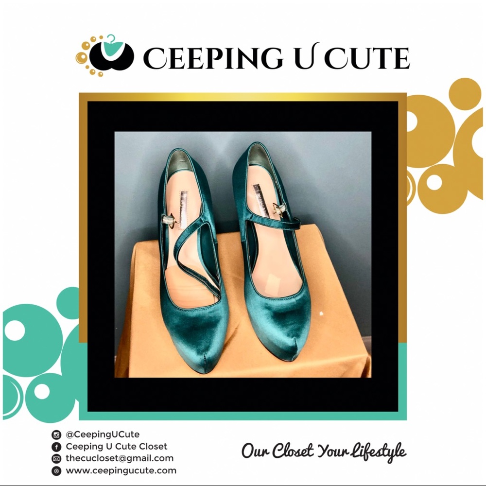 Teal Platform with Sparkle Heels